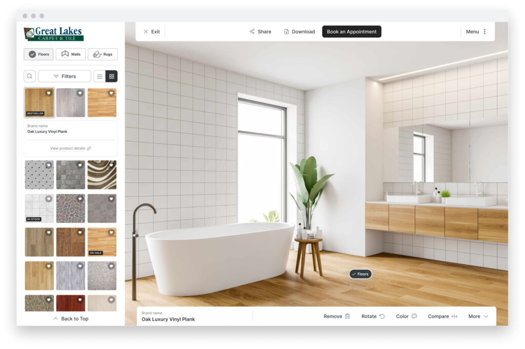 Desktop UI Main With browser bar 6 | Great Lakes Carpet & Tile