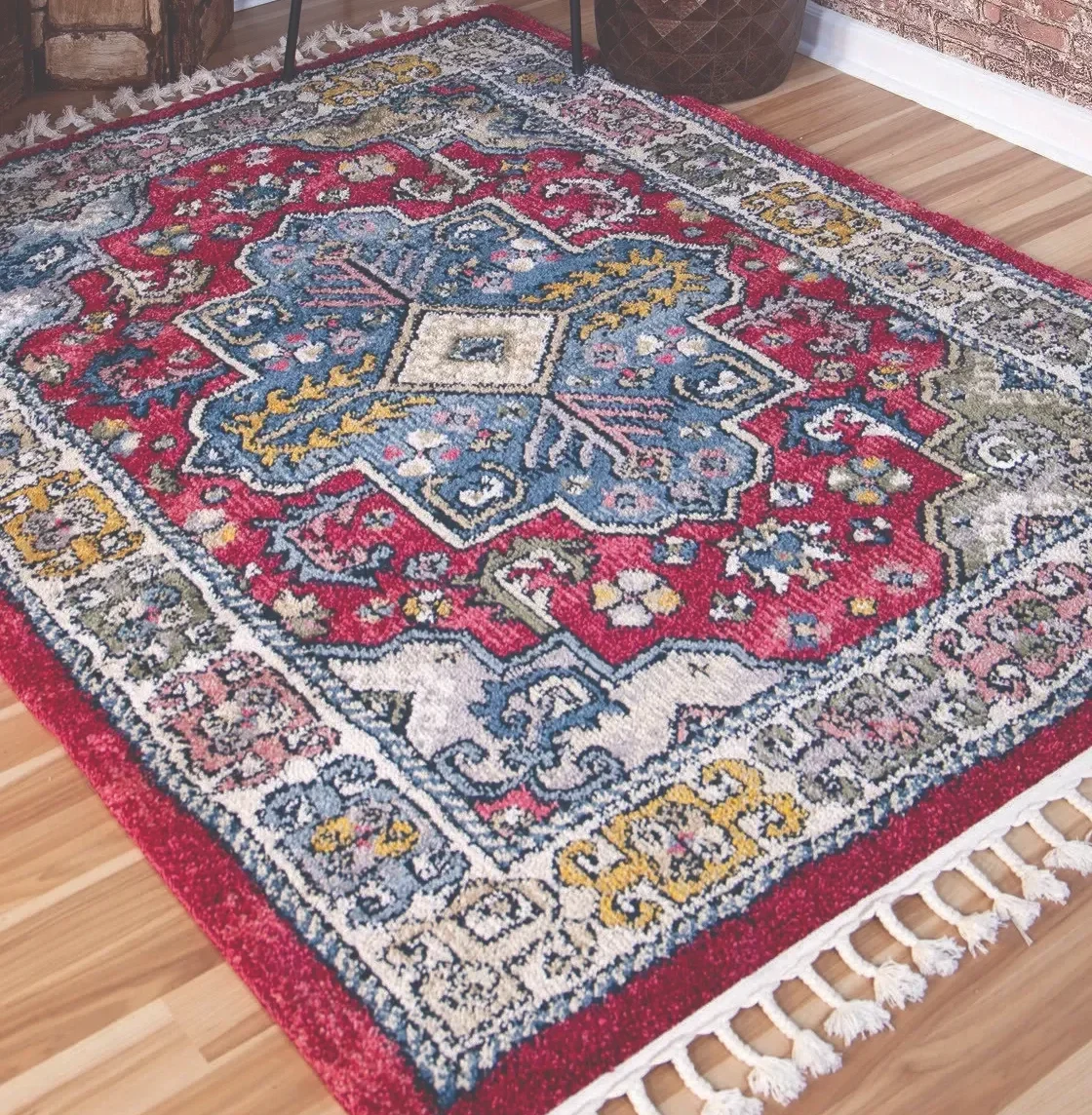 Saffron Akstafa Medallion Red 6390 RS portrait portrait e1768247781788 | Great Lakes Carpet & Tile